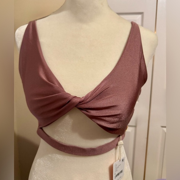 Free People x BOAMAR Twist Habana Bikini Top Women’s Size XL Truffle Shimmer NWT - Picture 3 of 12